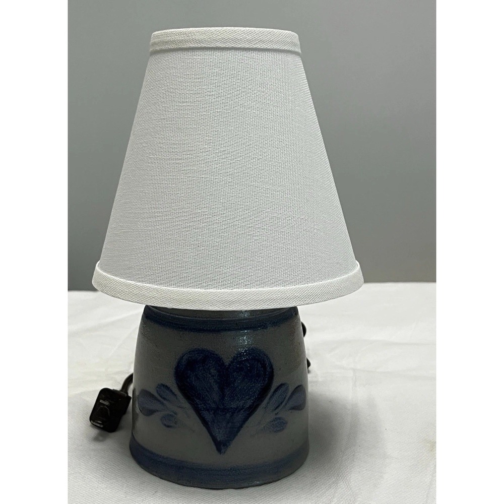 Rowe Pottery Works Salt Glaze Crock Table Lamp Bedside  Accent Cottage Farm 1990